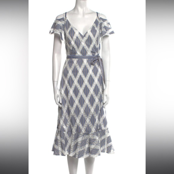 EUC Sandro- Illa Wrap Dress with crochet Detail. French Size 40/US Size 8. - Picture 1 of 9